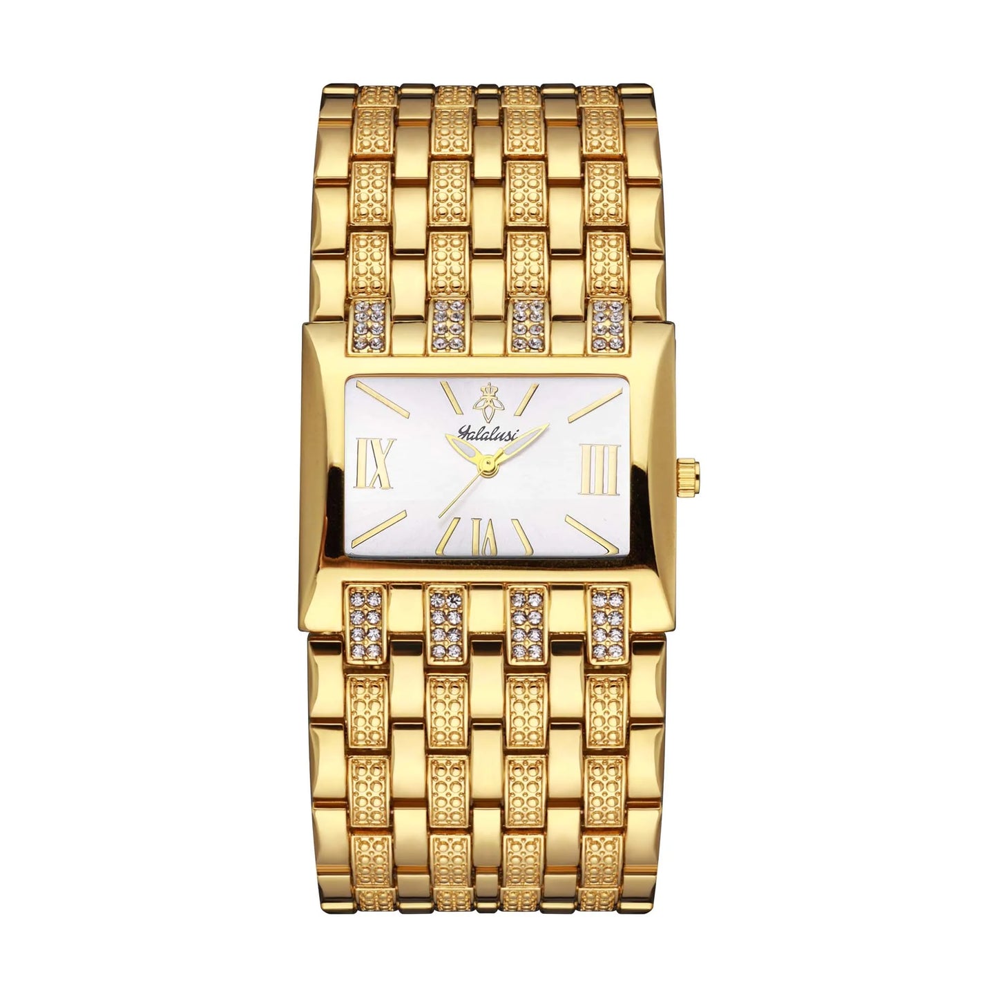 Yalalusi Women’s Luxury Watch – Rectangle Gold Case with Black Dial & Crystal Drilling – Ion Plating & Gift Box – Best Seller 2024 Gold Silver