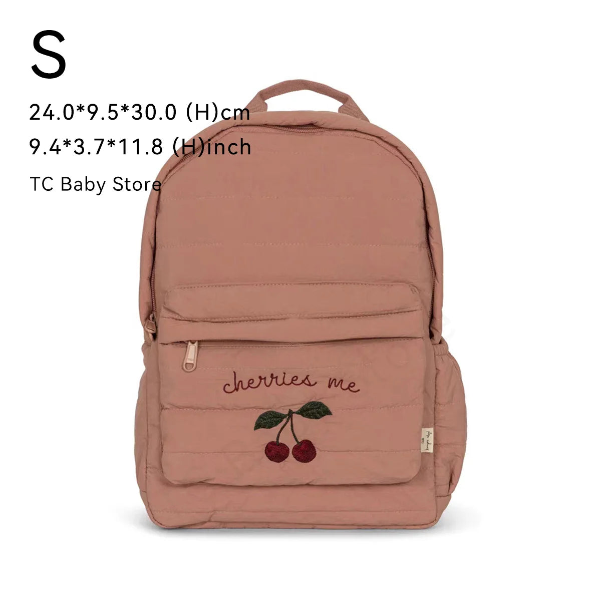 KS Baby Backpack Kids Schoolbag Kindergarten Bags Brand Cherry Lemon Children's Boys Girls Mom Traveling Storage Bag Wholesale S Dark pink cherry