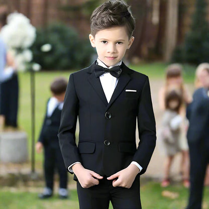 Boys' Formal Suit for Weddings: White Party Blazer, Pants, Baptism Outfit, and Teen Prom Tuxedo Set. 3PCS Coat Pants Tie 2