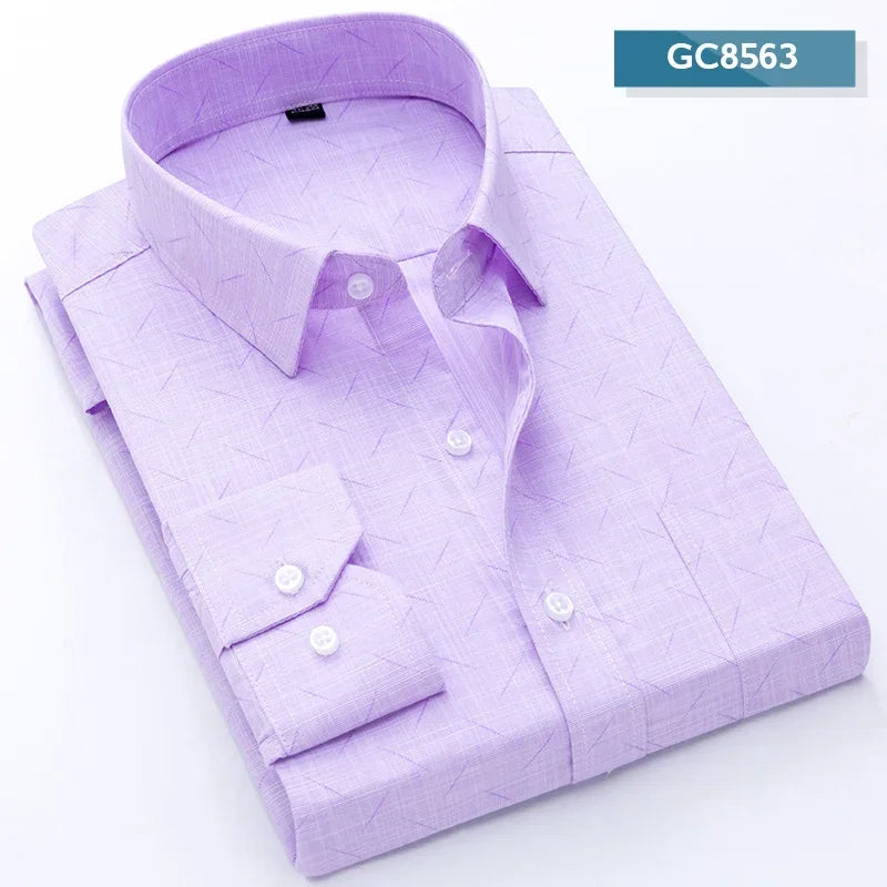 2024 Men's Casual Long Sleeve Slim Fit Button Down Shirt - Stylish Spring/Summer Wear GC8563