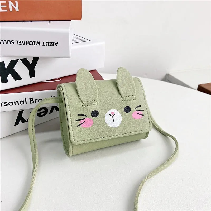 Hot Sale Cute Cartoon Cat Kids Backpack Messenger Bag Coin Purses Handbags Boy Girls Mini Shoulder Bag for School Baby Backpack Green