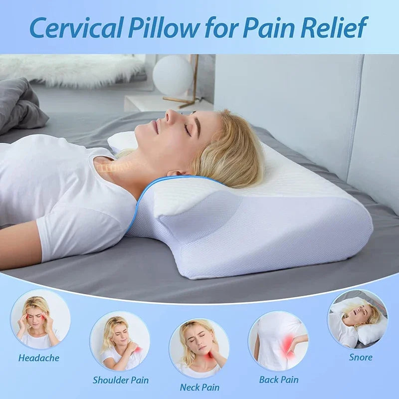 New 2-in-1 Memory Foam Cervical Pillow for Neck Pain and Support