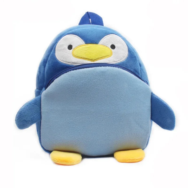 Cute Children School Bags 3D Cartoon Print Plush Kids Backpack Kindergarten Boys Girls Small Schoolbags Mini Backpack Penguin