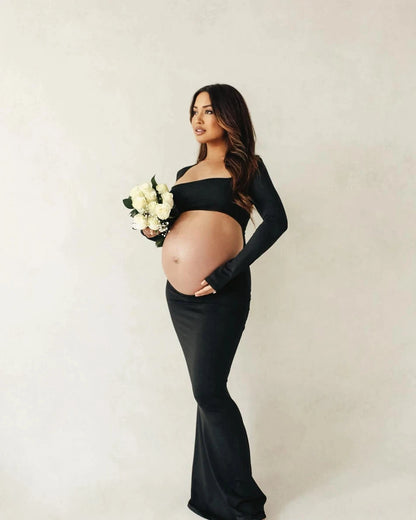 Stunning Maternity Maxi Dress - Cut-Out Details & Open Back for Bump Beauty