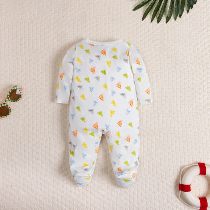 Adorable long sleeve footed onesie for Newborns, Unisex Infant's Clothing, Comfortable Baby Clothes.