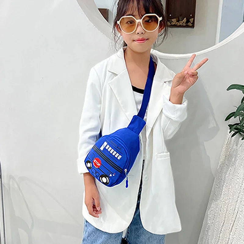 Cute Cartoon Car Children's Chest Bag Little Boy Handsome Messenger Bags Baby Go Out Backpack Trendy Girls Baby Kids Waist Bag