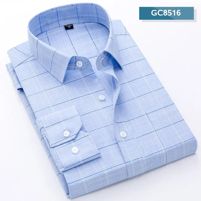 2024 Men's Casual Long Sleeve Slim Fit Button Down Shirt - Stylish Spring/Summer Wear GC8516