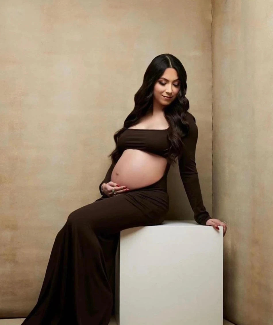 Stunning Maternity Maxi Dress - Cut-Out Details & Open Back for Bump Beauty