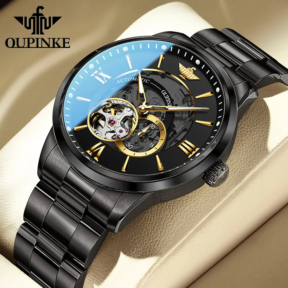 OUPINKE 3190 Men's Watch Japan Movement Sapphire Mirror Luxury Mechanical Wristwatch black United States