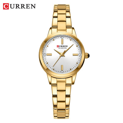 CURREN Original Quartz Watch for Women | Fashionable & Elegant Stainless Steel Waterproof Ladies Wristwatch silver gold 1