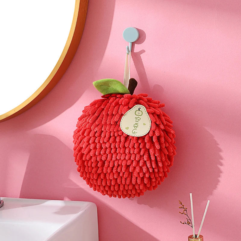 Chenille Hand Towels Wipe Hand Towel Ball With Hanging Loops For Kitchen Bathroom Quick Dry Soft Absorbent Microfiber Handball