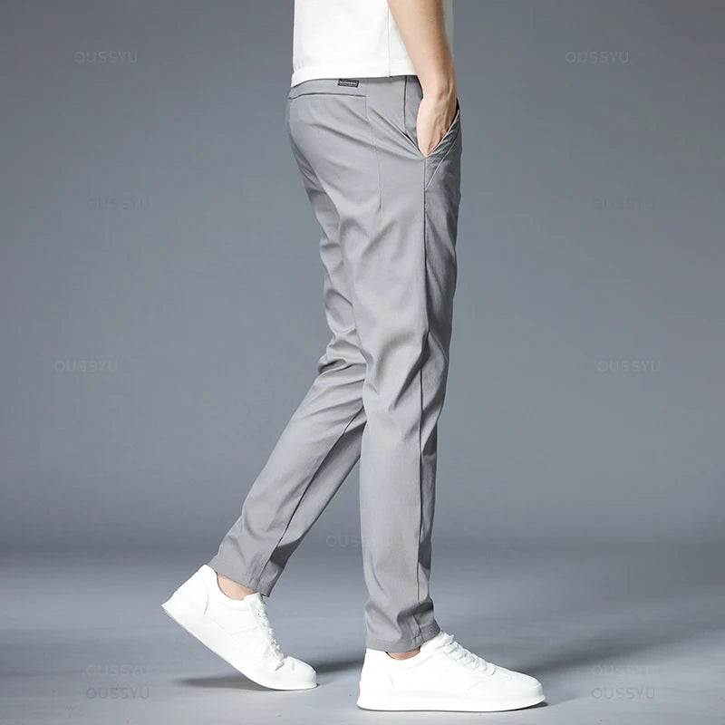 Summer New Thin Casual Pants Men 4 Colors Classic Style Fashion Business Slim Fit Straight Cotton Solid Color Brand Trousers 38