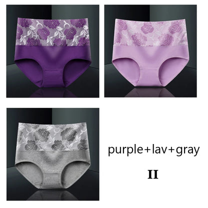 3Pcs/Lot Female Underwear Postpartum Recovery Briefs for Ladies High Waist Panties for Women Sexy Lingeries Plus Size L-5XL NK82-PU-GR-LAV CHINA | 3pcs