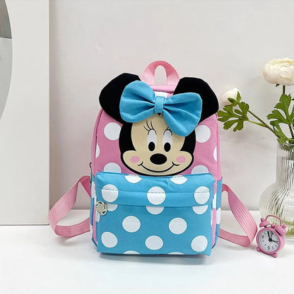 Disney Minnie Mickey Mouse Backpack Children Lovely Schoolbag Cartoon Backpack For Boys Girls Kindergarten Schoolbag Kids Gift D