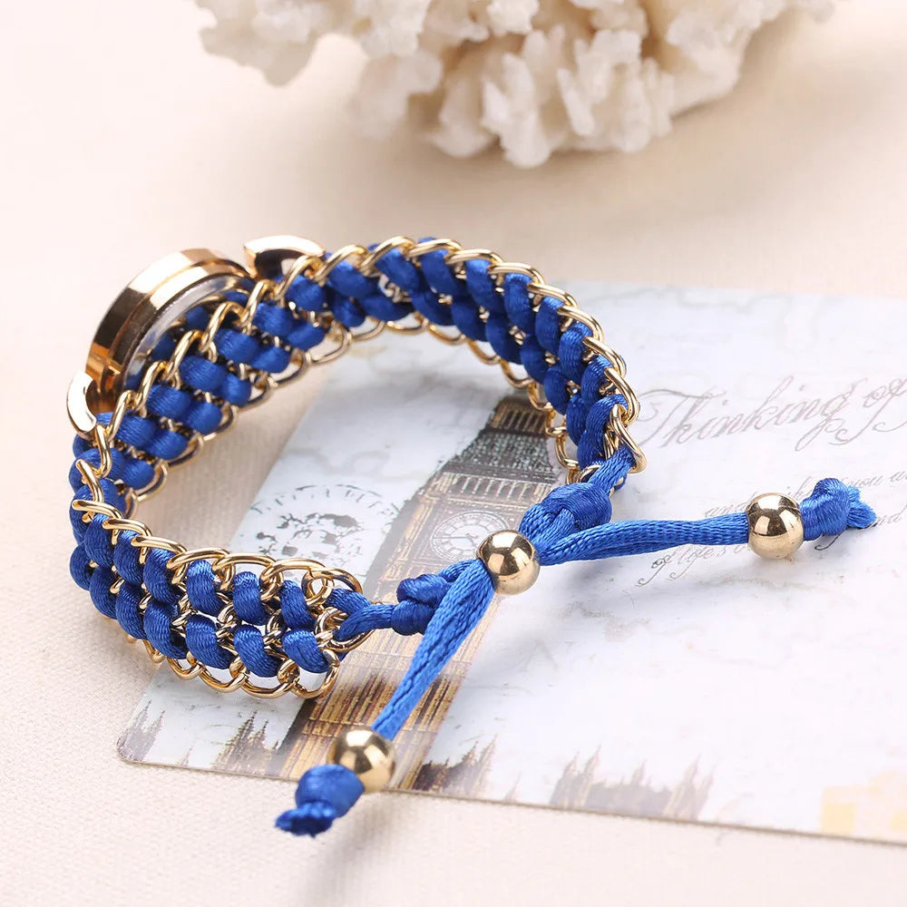 Women’s Knitting Rope Chain Quartz Wristwatch | Fashionable Simple Analog Watch with Sapphire Crystal