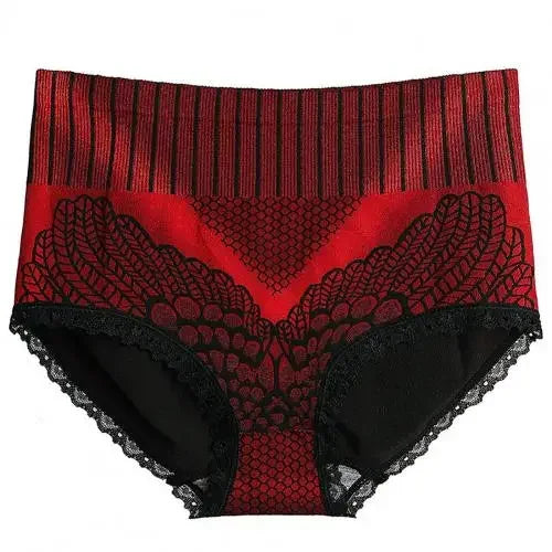 Leak Proof Menstrual Period Panties Briefs High Waist Butt Lifter Polyester Graphene Panties Seamless Underwear for Women Wine Red 40-87kg 1pc