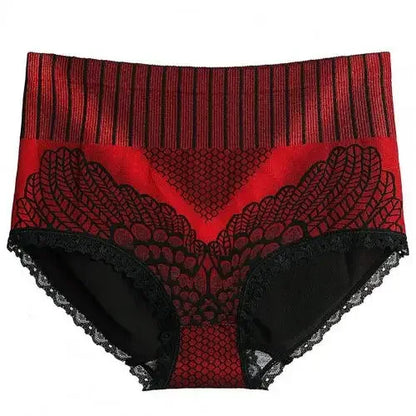 Leak Proof Menstrual Period Panties Briefs High Waist Butt Lifter Polyester Graphene Panties Seamless Underwear for Women Wine Red 40-87kg 1pc