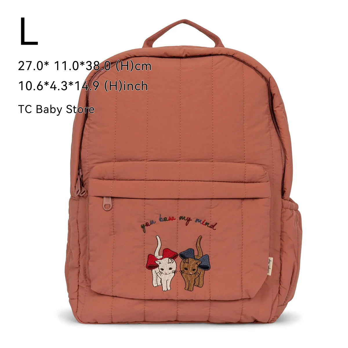 KS Baby Backpack Kids Schoolbag Kindergarten Bags Brand Cherry Lemon Children's Boys Girls Mom Traveling Storage Bag Wholesale L 07 Bow Cat