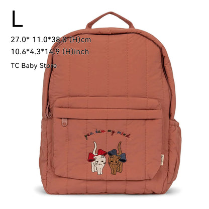 KS Baby Backpack Kids Schoolbag Kindergarten Bags Brand Cherry Lemon Children's Boys Girls Mom Traveling Storage Bag Wholesale L 07 Bow Cat