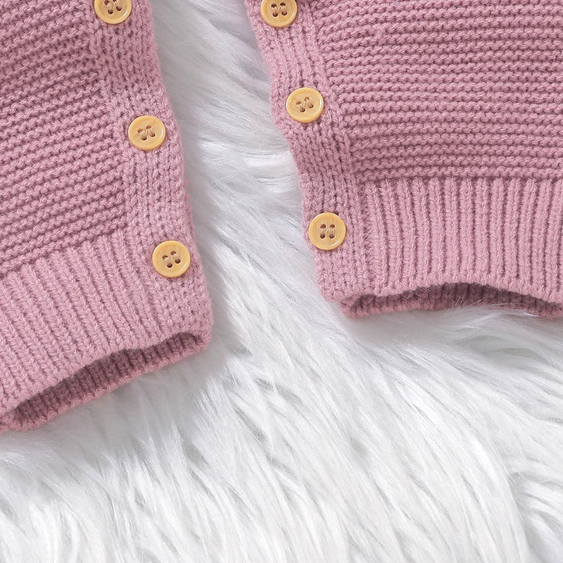 Newborn Baby Rompers Knit Infant Girl Jumpsuit Cute Bows Autumn Kid Clothes Hat Child Overalls 0-18M Outfit Warm Long Sleeve 2pc