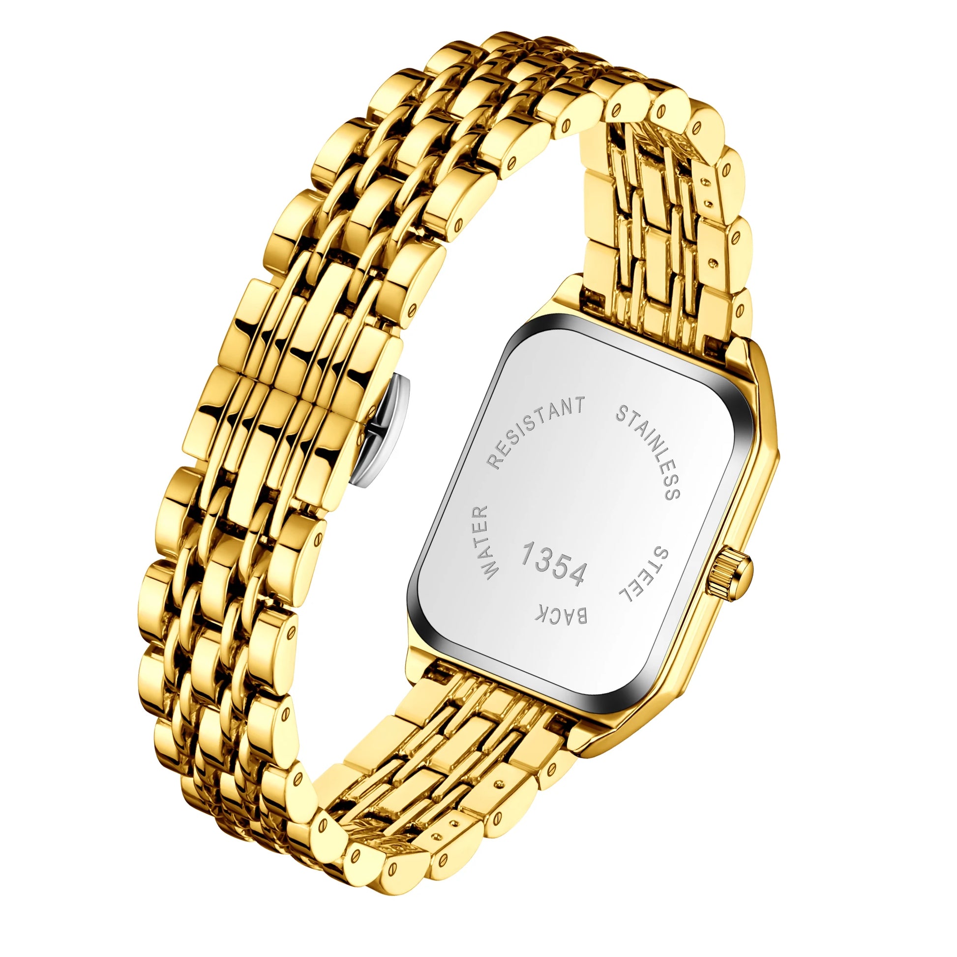 YaLaLuSi Women's Gold-Plated Quartz Watch - Water-Resistant, Butterfly Clasp, Gift Box Included