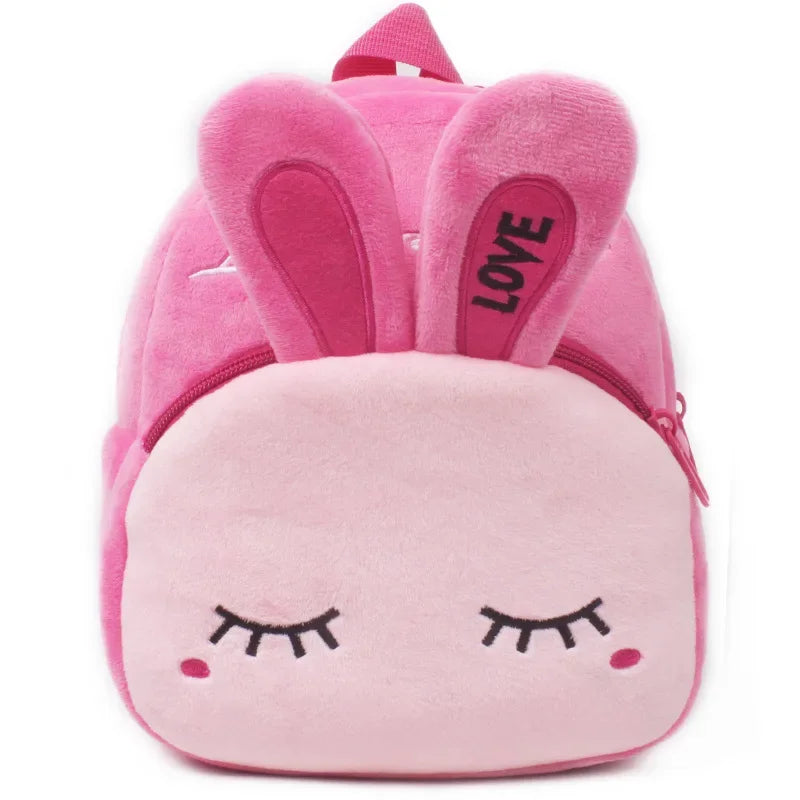 Cute Children School Bags 3D Cartoon Print Plush Kids Backpack Kindergarten Boys Girls Small Schoolbags Mini Backpack Bunny