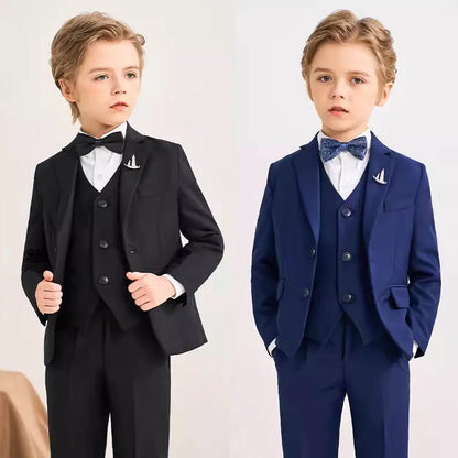 Flower Boys Formal Tuxedo Suit - Kids Wedding Ceremony Blazer Costume for Teens - Party & Photography Performance Outfit