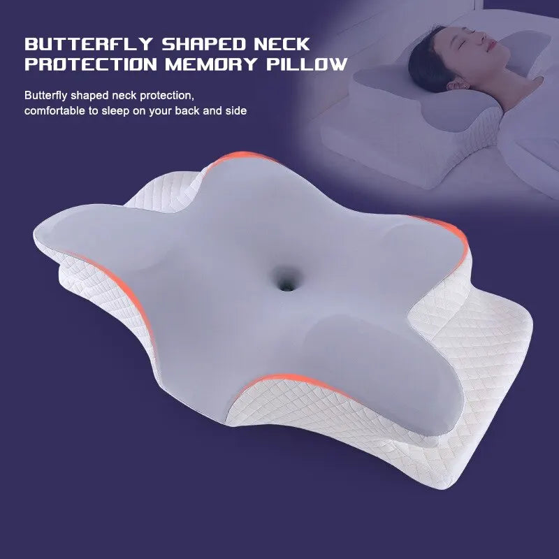 Butterfly-Shaped Memory Foam Cervical Pillow – Orthopedic Neck & Shoulder Support