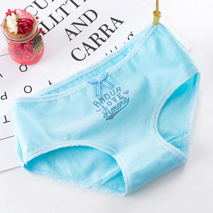 New 5Pcs/Lot Women's Panties Cotton Underwear Plus Size Girls Briefs Calcinha Sexy Lingerie Ladies Panty Female Print Underpant 5pcs zimu blue