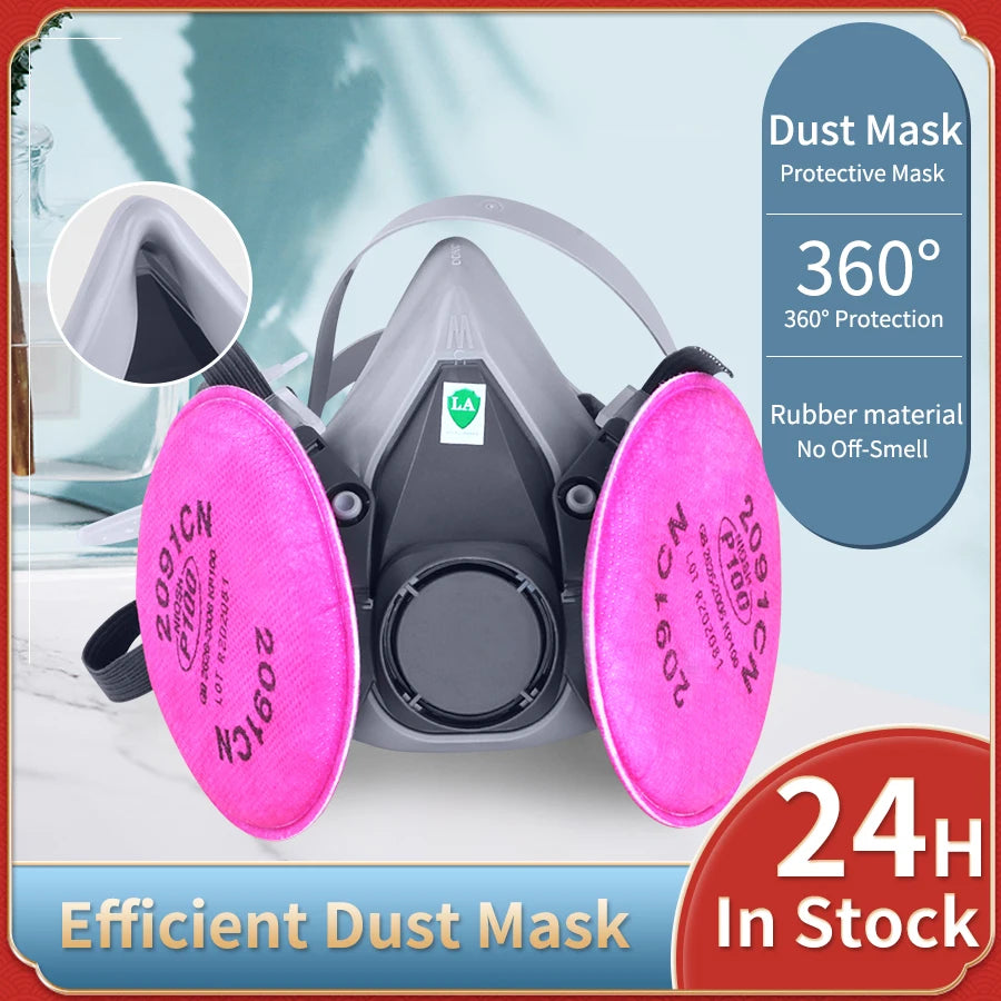 Dust Mask 6200 with P100 Anti-Particle Filter | Industrial Dustproof PM2.5 Mask