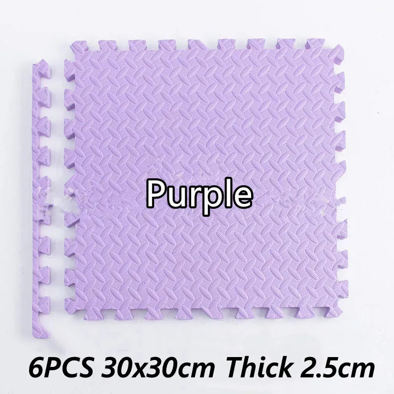 Tatame Baby Play Mat Thick 25mm Baby Activity Gym Play Mats 6PCS 30x30cm Play Mats for Baby Mat Tatames Kids Carpet Puzzle Mat 6PCS Purple