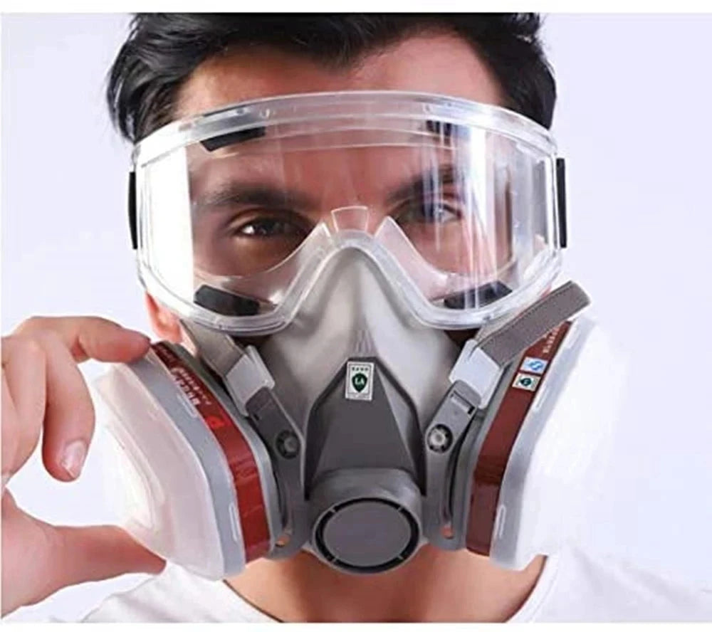 7-in-1/16-in-1 Dust & Gas Respirator Mask | Half-Face for Painting & Chemical Protection