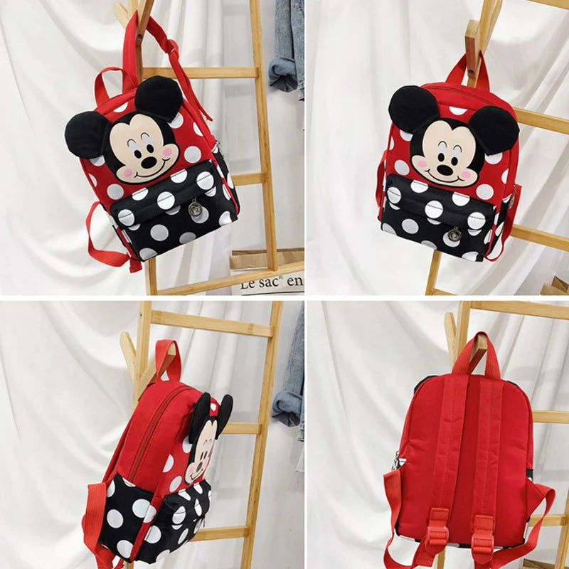 Disney Minnie Mickey Mouse Backpack Children Lovely Schoolbag Cartoon Backpack For Boys Girls Kindergarten Schoolbag Kids Gift