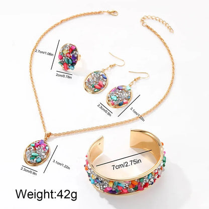 6PCS Luxury Women’s Watch Set with Ring, Necklace, Earrings, and Bracelet - Rhinestone Fashion