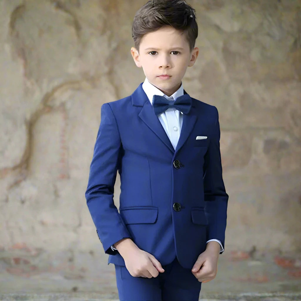 Boys' Formal Suit for Weddings: White Party Blazer, Pants, Baptism Outfit, and Teen Prom Tuxedo Set.