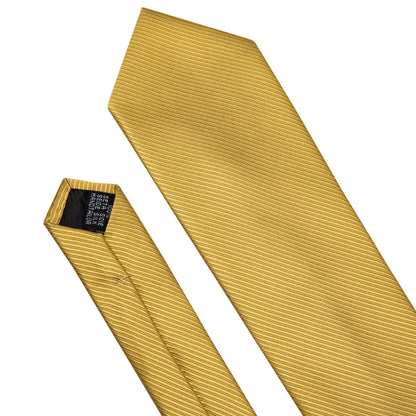 Barry.Wang Formal Men's Tie Handkerchief & Cufflinks Set – Jacquard Solid Striped Necktie in Blue, Gold, Green