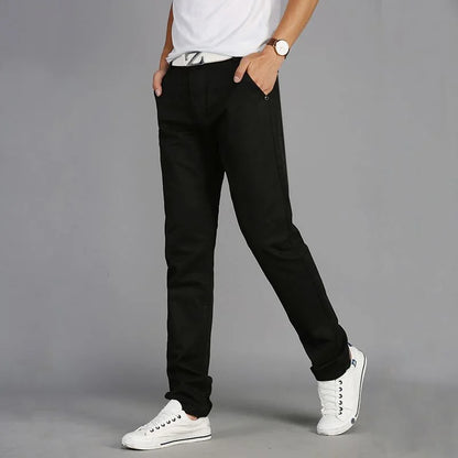 Spring Summer Men Thin Linen Straight Pants Streetwear Fashion New Business Casual Pockets Slim Big Size Male Versatile Trousers 919 Black