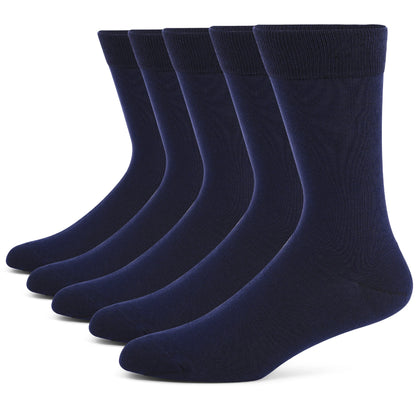 5 Pairs Men's Plus Size Striped Dress Socks – Combed Cotton, Breathable Crew Socks JC171-64 EUR(41-48)