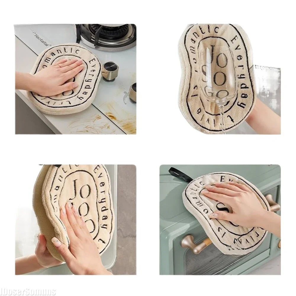 The New-style Hand Home Convenient Hanging Thickened Double-layer Speed Dry Towel Absorbent Hand Cloth Kitchen and Bathroom Foot