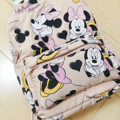 Disney Minnie New Original Fashion Girls Backpack High Quality Large Capacity Cute Children's School Bag Luxury Brand Backpack