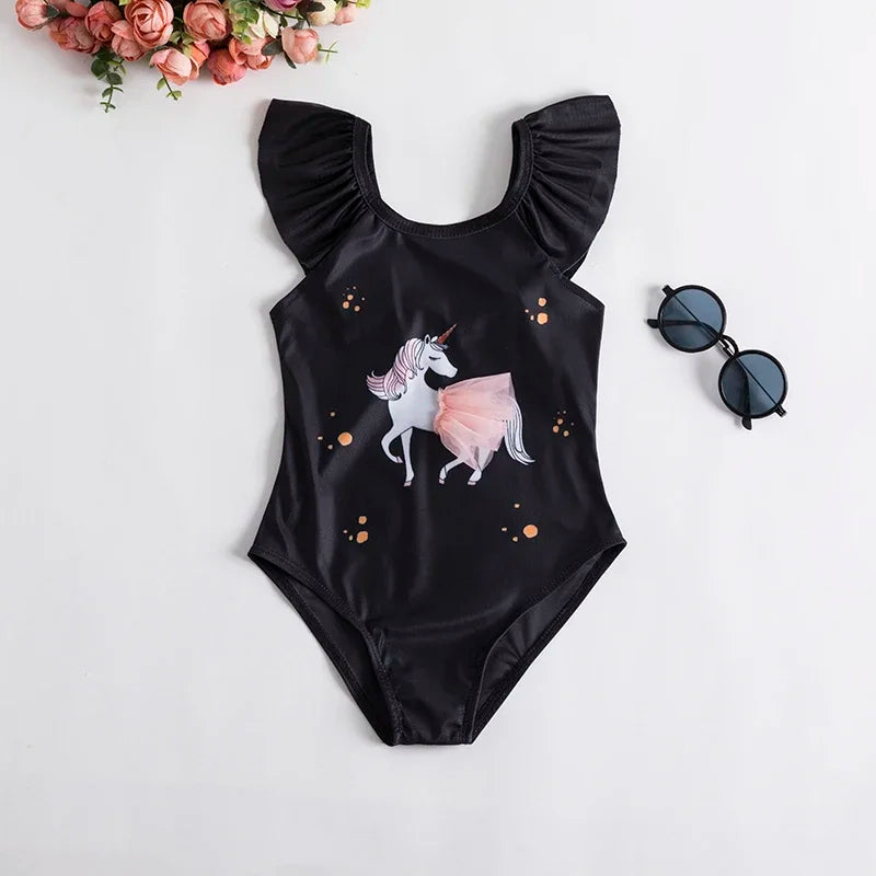 Girls Fancy One-piece Swimsuit 1-5Yrs Girl Sleeveless Swimming Wear 2023 Fashion Flower Swimwear For Children Summer Bathing 21