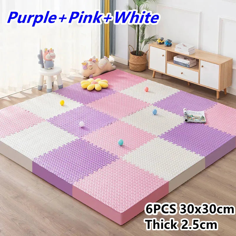 Tatame Baby Play Mat Thick 25mm Baby Activity Gym Play Mats 6PCS 30x30cm Play Mats for Baby Mat Tatames Kids Carpet Puzzle Mat 6PCS 30x30cm-K