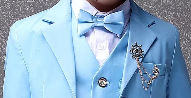 Children's Sky Blue Formal Suit - Flower Boys Wedding Tuxedo for Evening Parties, Graduations, and Special Events