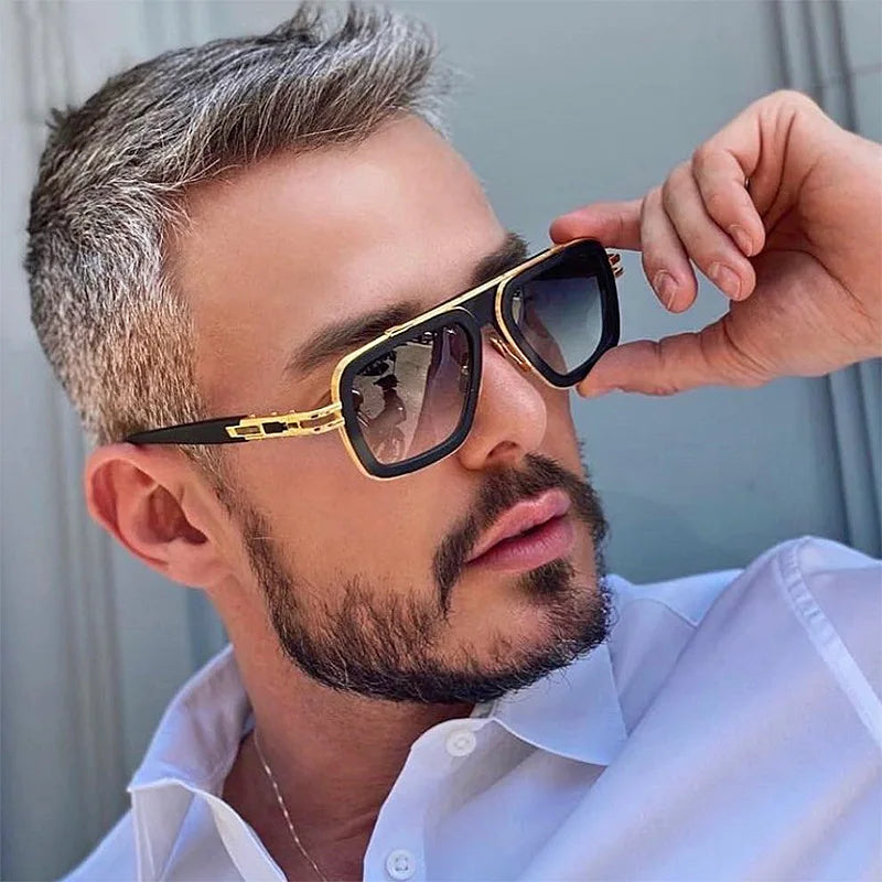 Retro Square Frame Sunglasses for Men - Stylish UV400 Protection Shades