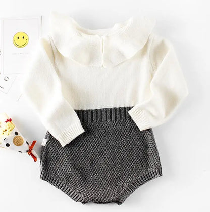 Spring Baby Clothes Girls Romper Autumn Long Sleeve Baby Girl Knit Hollow Out Rompers Baby Jumpsuit Baby Clothes 82005 Gary