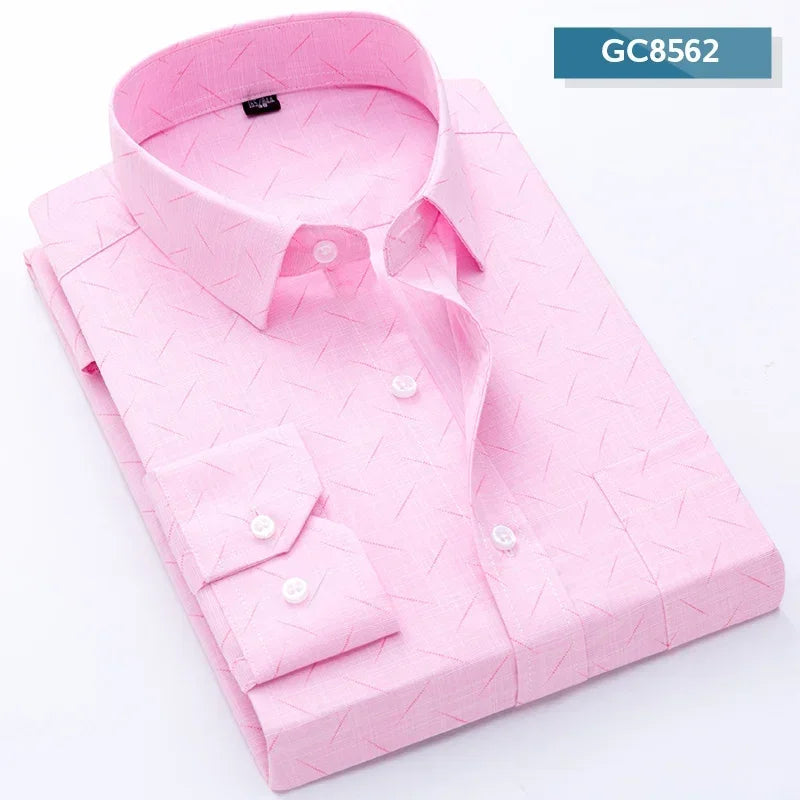 2024 Men's Casual Long Sleeve Slim Fit Button Down Shirt - Stylish Spring/Summer Wear GC8562