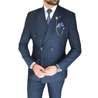 Navy Blue Men's Blazer Set - Formal 2 Pcs Jacket & Pants Costume