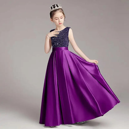 2024 Baby Girls Piano Competition Costume | Princess Evening & Birthday Party Dresses | Children's Fashion Gifts Purple