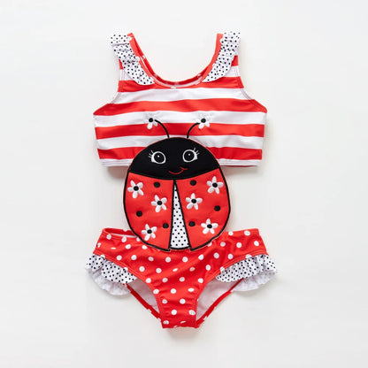 Kavkas Girls Swimsuit Children One-piece Baby Swimwear Summer Beach Wear Kids Swimming Suit For Toddler Girl 12 M to 8 T YY9047