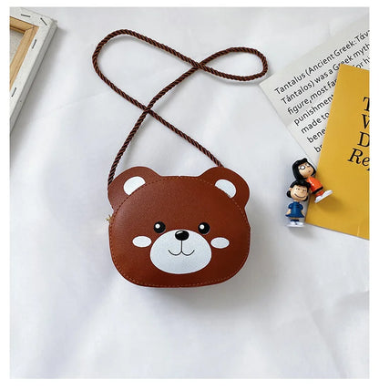 2022 Kids Baby Girls Boys PU Messenger Bag Cartoon Animal Bag Cute Rabbit Snap Shoulder Bag Children's Coin Purse 4